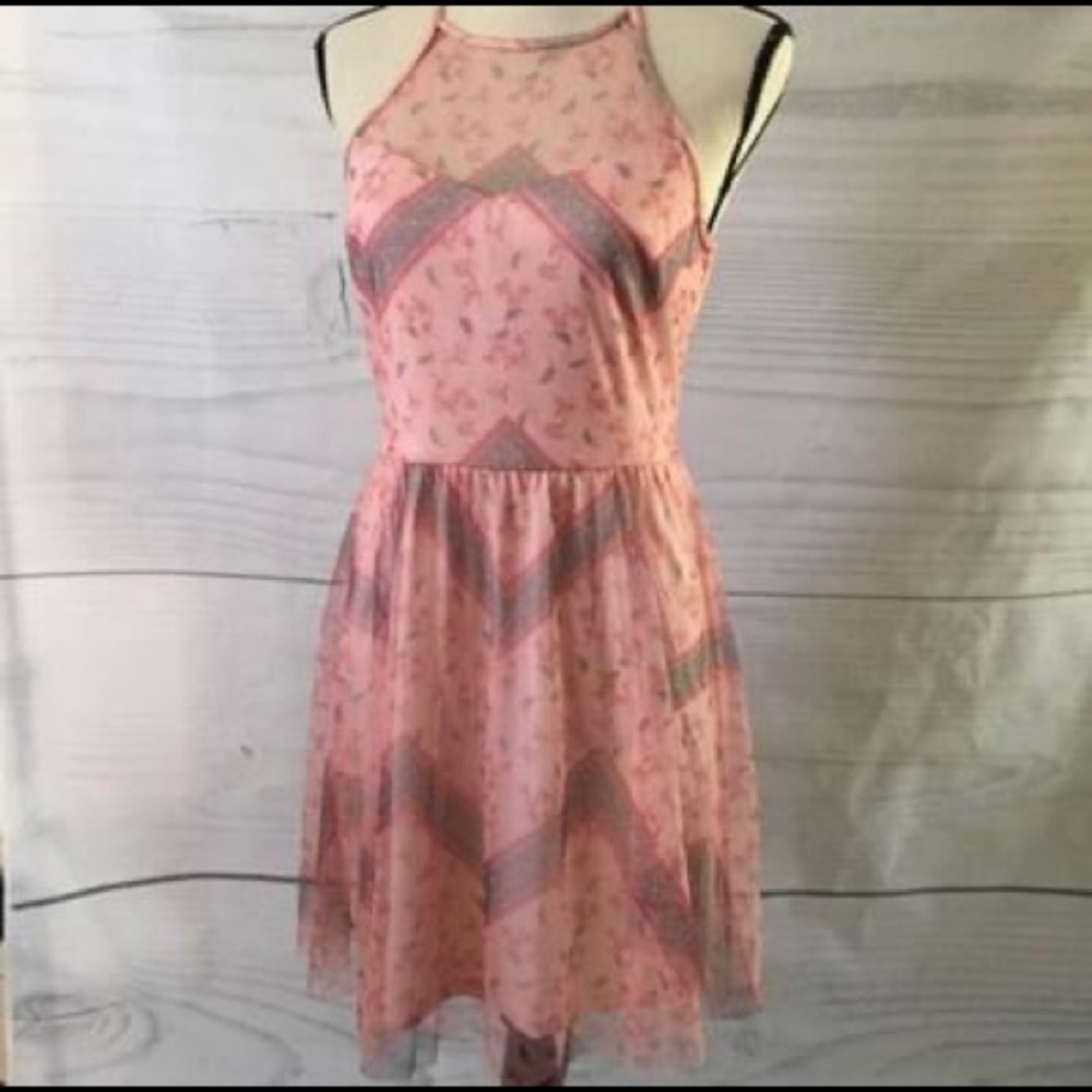 XS Halter style dress with mesh inlay Candie's👗
